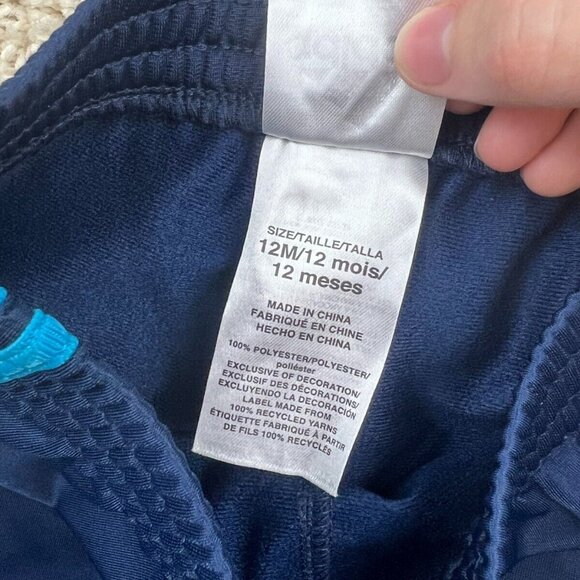 Baby Boy's Blue Track Suit Top, Pants Adidas Size 12M Navy Blue Light Blue Gray - Picture 6 of 10